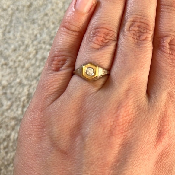 Gold and Diamond Star of David ring - Picture 1 of 5